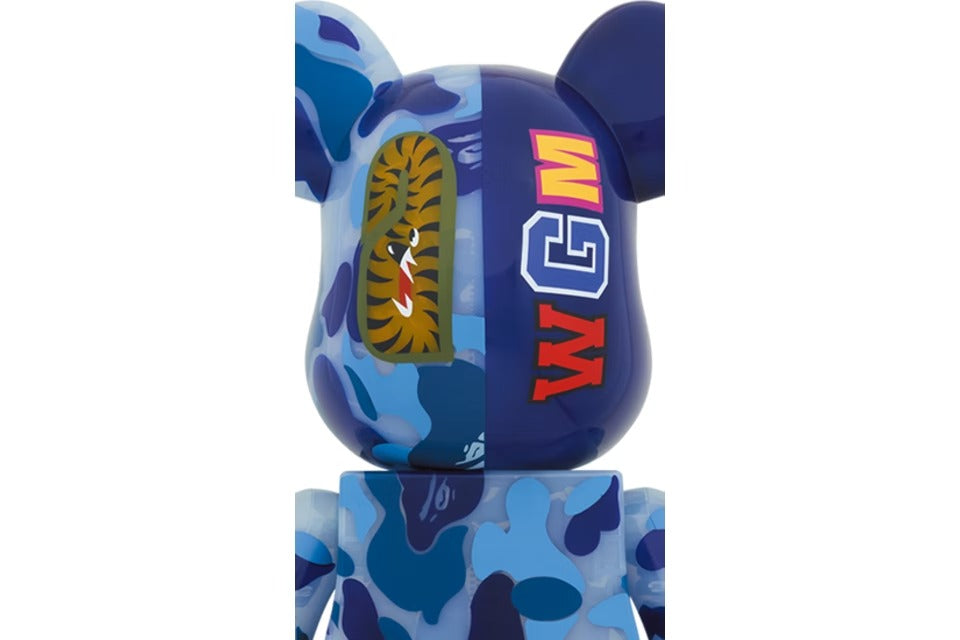 Bearbrick x BAPE ABC Camo Shark 1000% Clear Blue