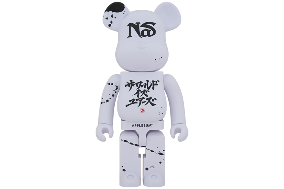 Bearbrick x Nas x APPLEBUM 1000% White