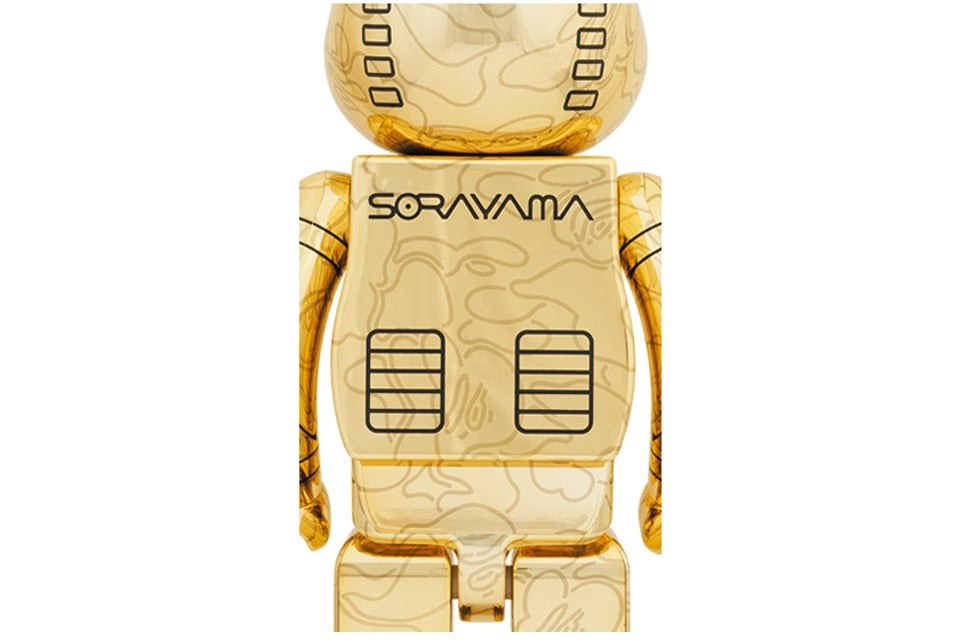 Bearbrick x BAPE x Hajime Sorayama Baby Milo 1000% 2x Set Gold/Silver