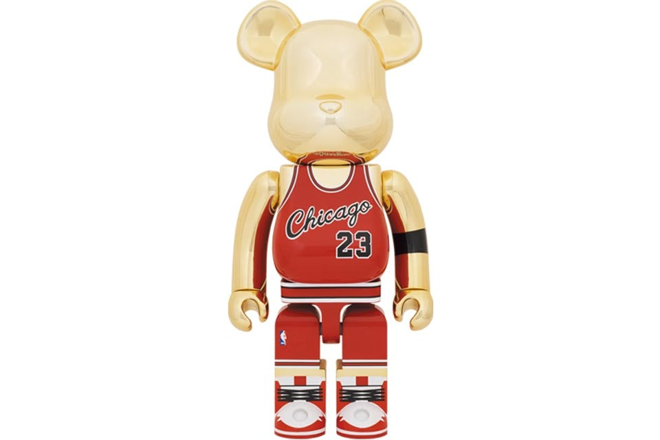 Bearbrick Michael Jordan 1985 Rookie Jersey 1000% Gold Chrome