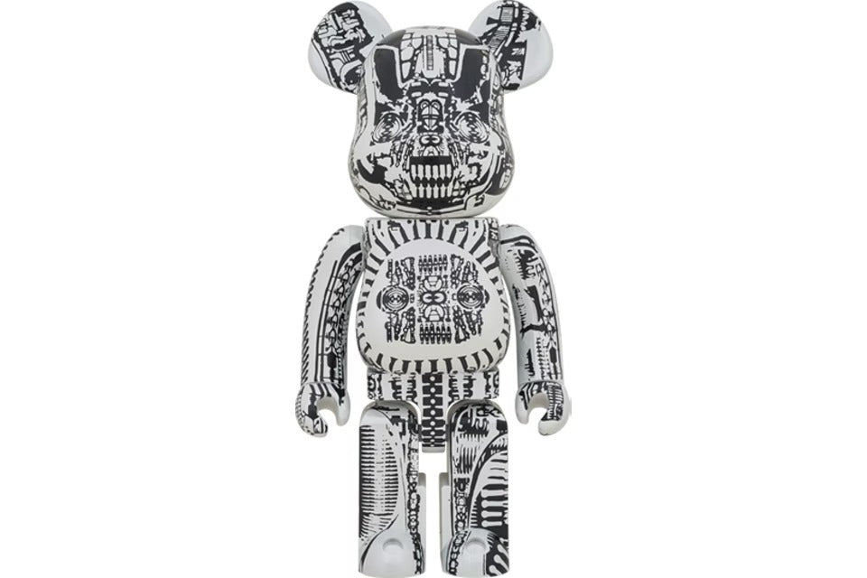 Bearbrick HR GIGER 1000% White Chrome