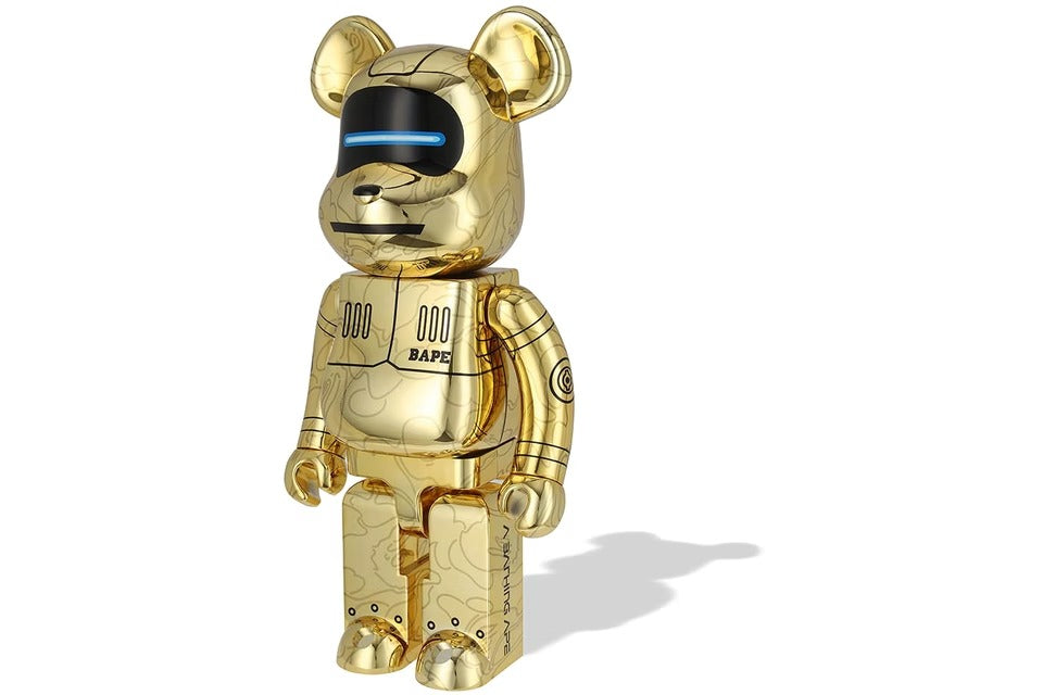 Bearbrick x BAPE x Hajime Sorayama Baby Milo 1000% Gold