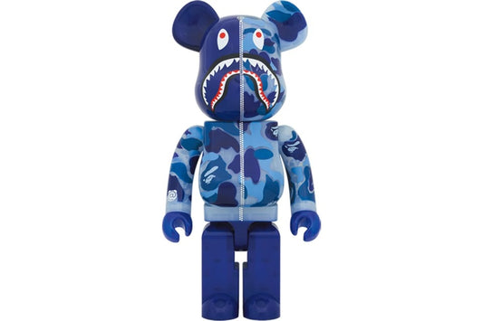 Bearbrick x BAPE ABC Camo Shark 1000% Clear Blue