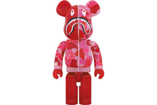 Bearbrick x BAPE ABC Camo Shark 1000% Clear Red