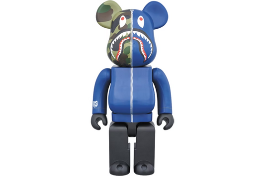 Bearbrick x Bape Camo Shark 1000% Blue