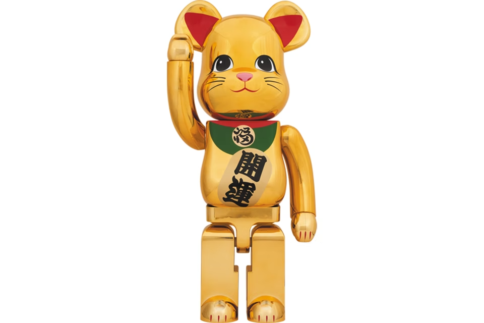 Bearbrick Beckoning Cat 1000% Gold-Plated