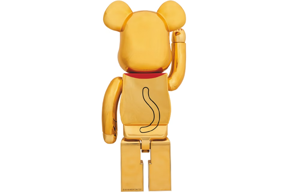 Bearbrick Beckoning Cat 1000% Gold-Plated