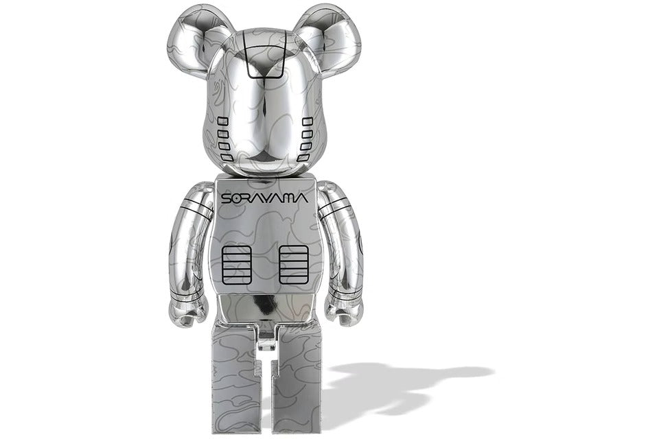 Bearbrick x BAPE x Hajime Sorayama Baby Milo 1000% Silver