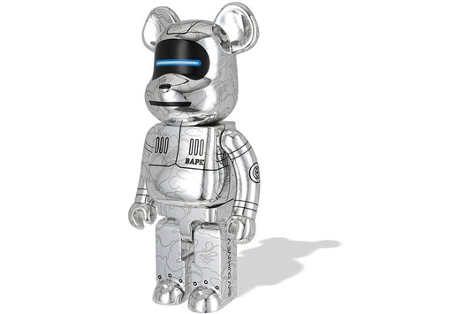 Bearbrick x BAPE x Hajime Sorayama Baby Milo 1000% Silver