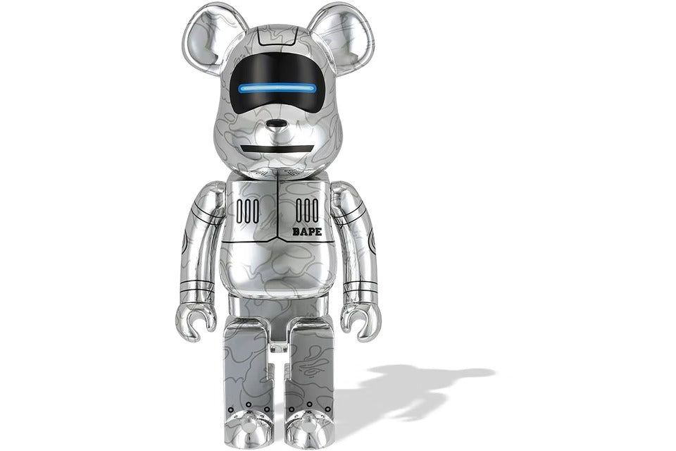 Bearbrick x BAPE x Hajime Sorayama Baby Milo 1000% Silver