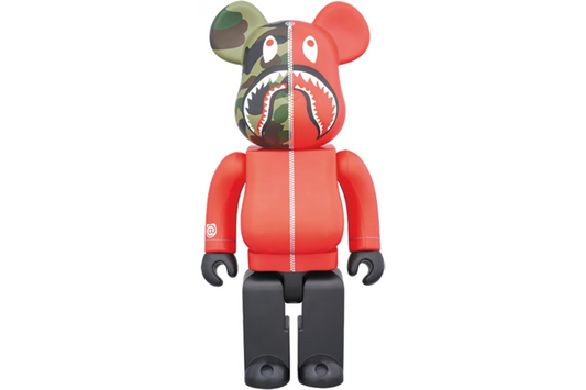 Bearbrick x Bape 1st Camo Shark 1000% Red