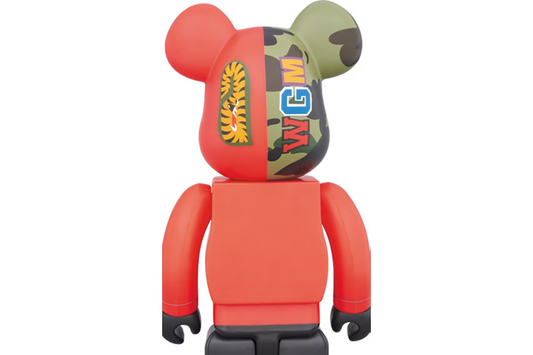 Bearbrick x Bape 1st Camo Shark 1000% Red