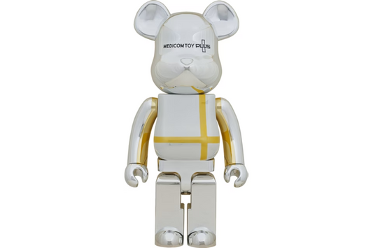 Bearbrick MEDICOM TOY PLUS 1000% SILVER CHROME Ver.