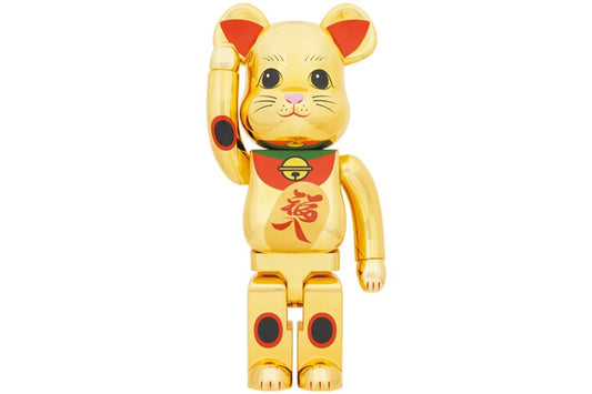 Bearbrick Maneki Neko Fukuiri 1000% Gold Plated