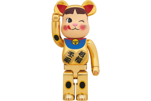 Bearbrick Beckoning Cat Peko-Chan 1000% Gold Plated