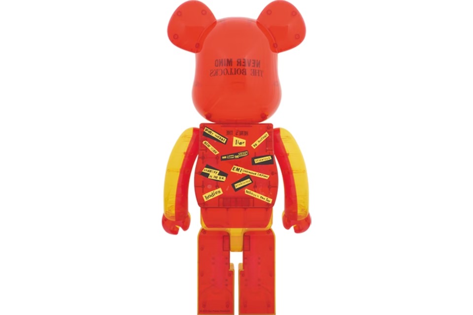 Bearbrick x Sex Pistols Clear Version 1000% Orange