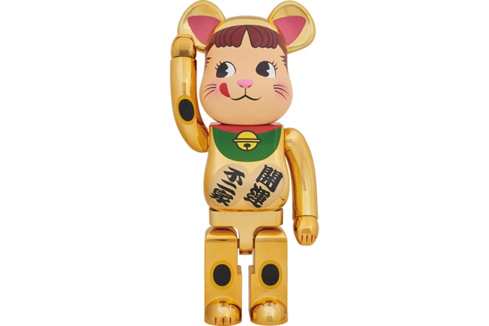 Bearbrick Peko-Chan Beckoning Cat 1000% Gold