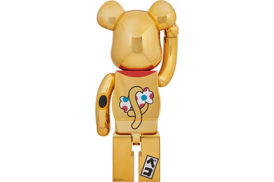 Bearbrick Peko-Chan Beckoning Cat 1000% Gold