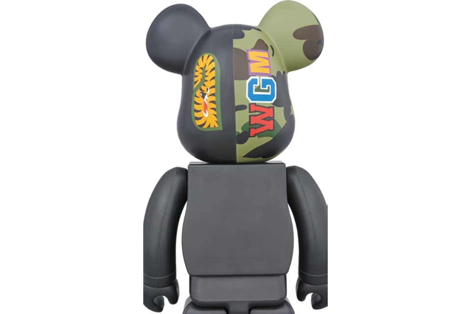 Bearbrick x Bape 1st Camo Shark 1000% Black