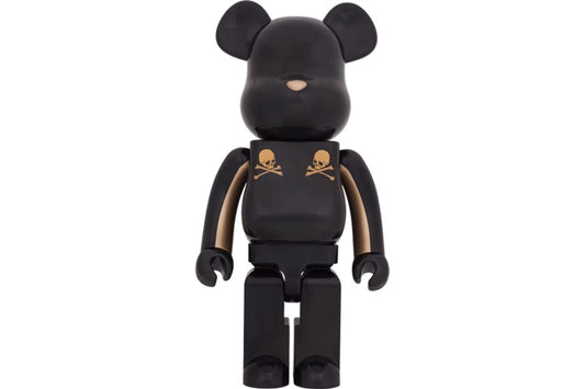 Bearbrick x Mastermind Japan Gold Stripe 1000% Black