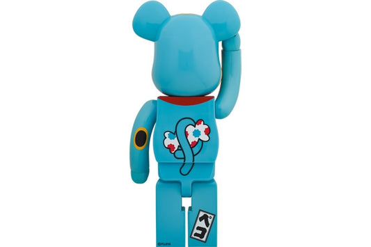 Bearbrick Maneki Neko Peko-chan Blue Phosphorescent 1000%