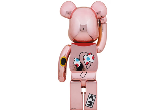 Bearbrick Maneki Neko Peko-chan 1000% Peach Gold Plated