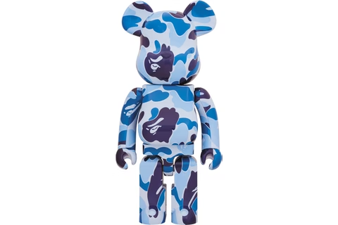 Bearbrick x A Bathing Ape ABC Camo 1000% Blue