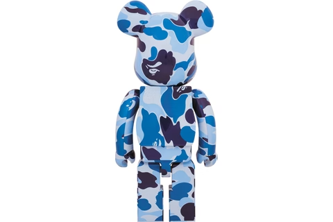 Bearbrick x A Bathing Ape ABC Camo 1000% Blue