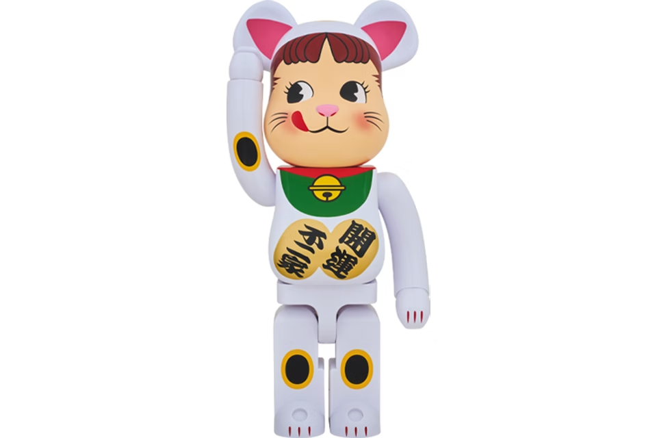 Bearbrick Peko-Chan Beckoning Cat 1000% White