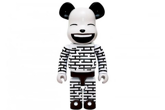 Bearbrick x Yue Minjun (Qiu Tu) 1000% Black/White