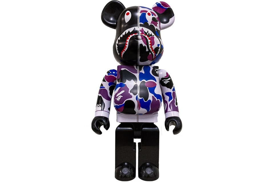 Bearbrick x Bape Shark Hong Kong 15th Anniversary 1000% Purple Camo