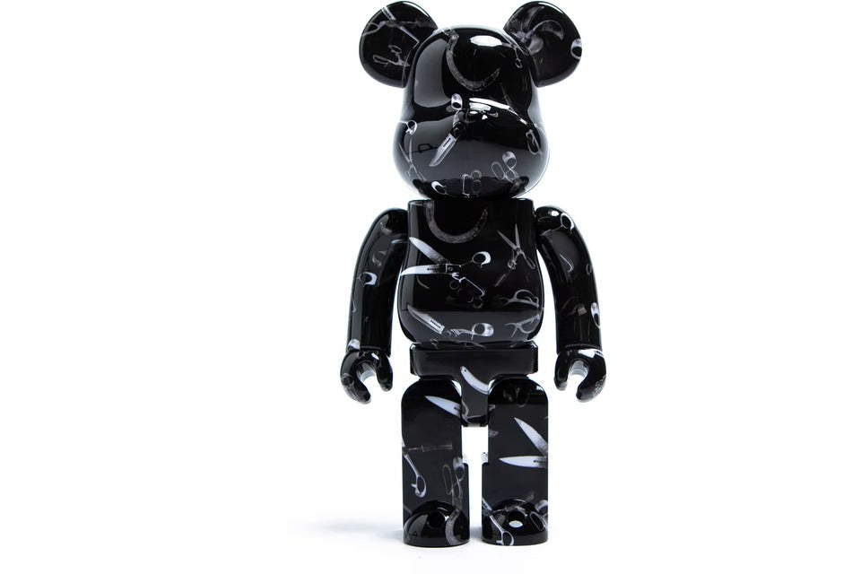 Bearbrick x Denham Scissor All Over Print 1000% Black