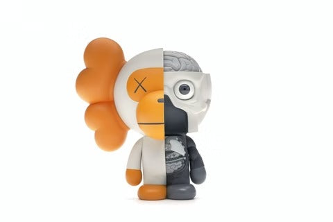 KAWS Bape Dissected Baby Milo Vinyl Figure White