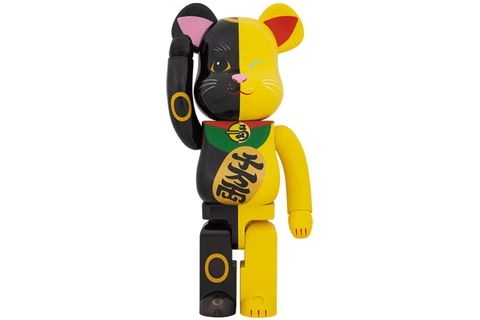 Bearbrick Maneki Neko 1000% Black/Yellow