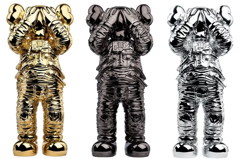 KAWS Holiday Space Figure Gold/Black/Silver Set