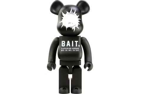 Bearbrick BAIT x Medicom Headshot 1000% Black