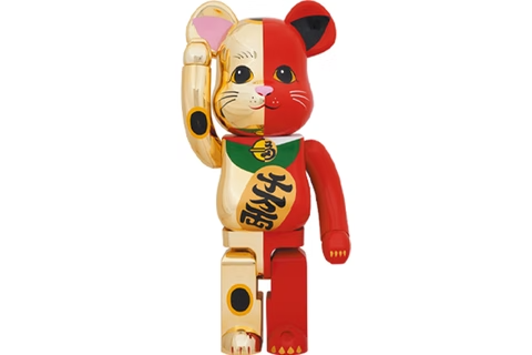 Bearbrick Maneki Neko 1000% Gold/Red