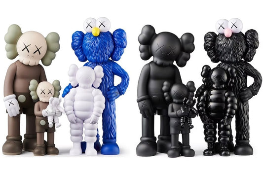 KAWS Family Vinyl Figures Set Brown/White/Blue/Black