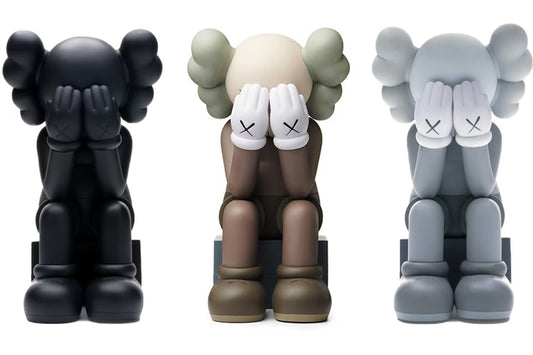 KAWS Passing Through Open Edition Vinyl Figure Black/Brown/Grey Set