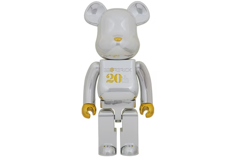 Bearbrick 20th Anniversary 1000% Gold & Silver Chrome Ver.