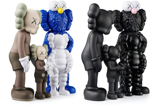 KAWS Family Vinyl Figures Set Brown/White/Blue/Black