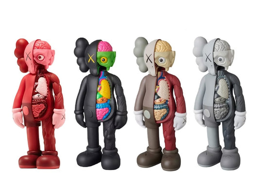 KAWS Companion Flayed Open Edition Vinyl Figure Black/Blush/Brown/Grey Set